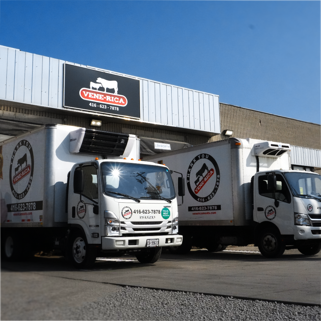 Venerica refrigerated delivery trucks outside the Toronto facility